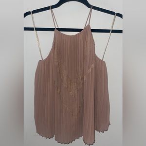 Pastel pink ASTR cross back sleeveless shirt (Size S)